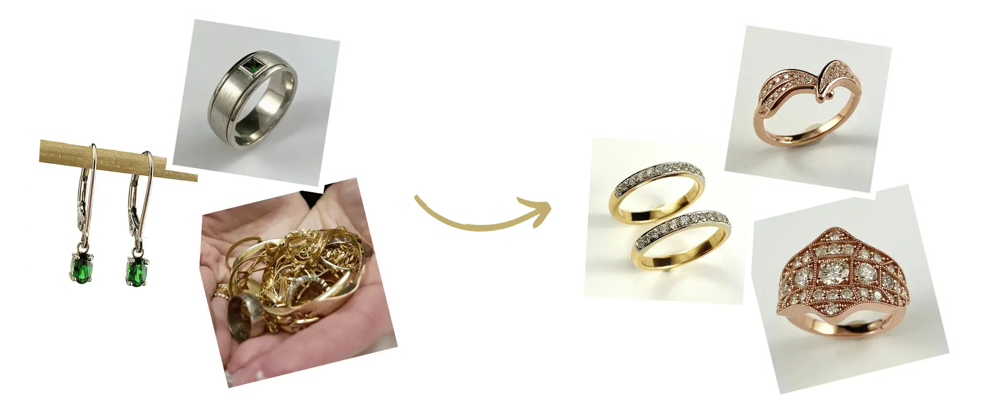 Before and after jewellery transformation examples