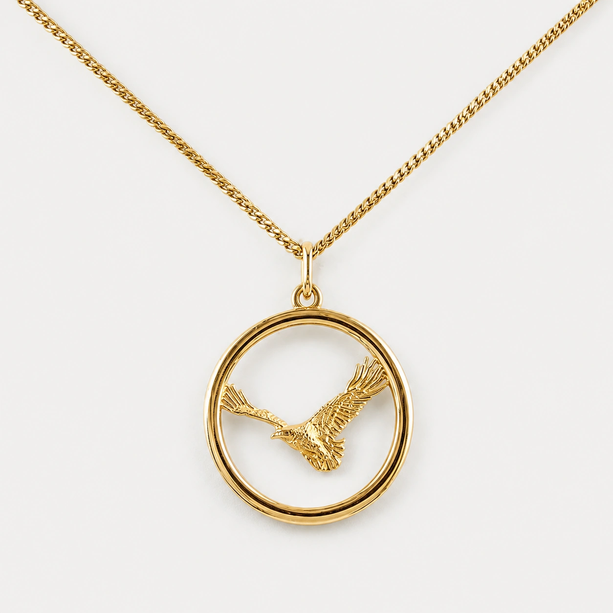 14K Yellow Gold Large Eagle Pendant