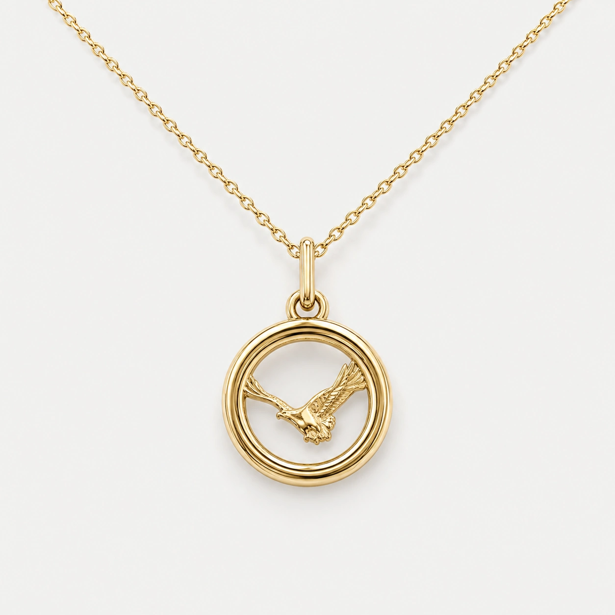 14K Yellow Gold Small Eagle Pendant