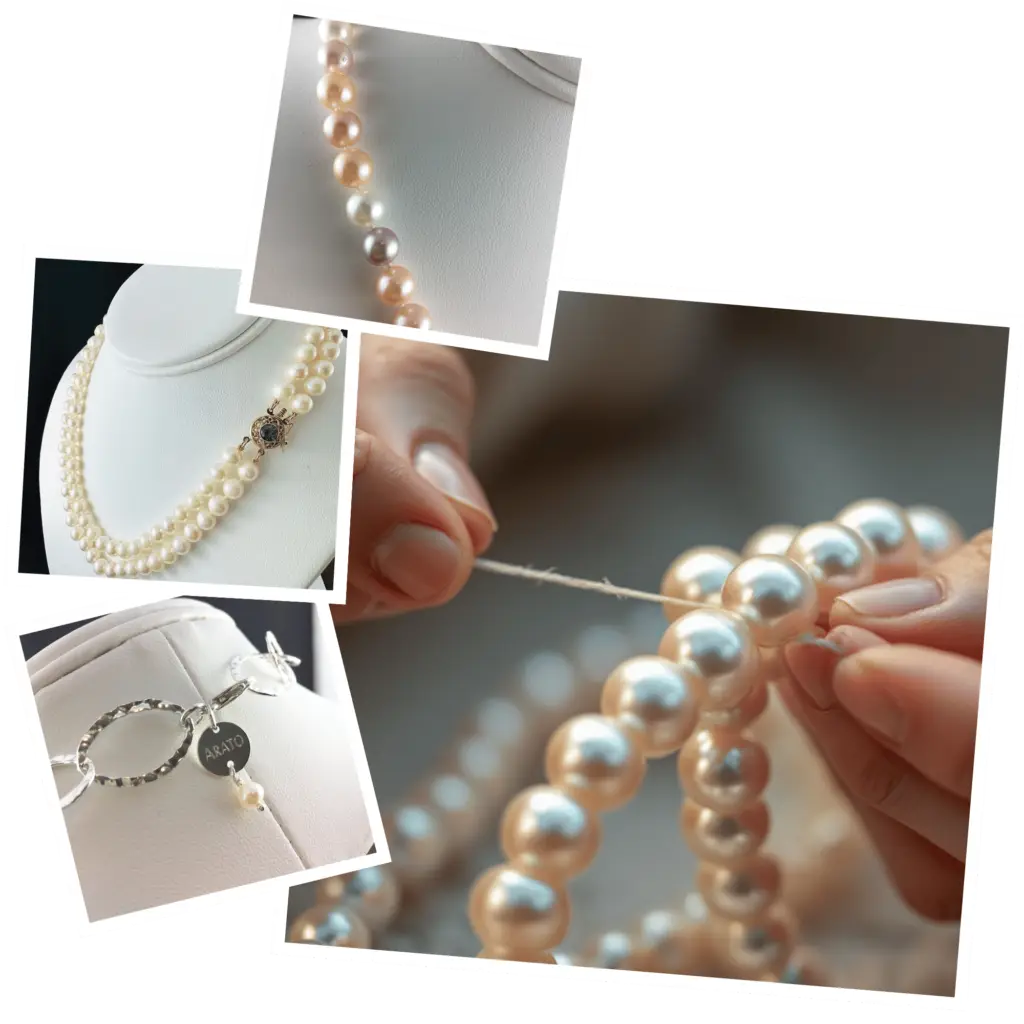 Pearl necklace restringing and repair