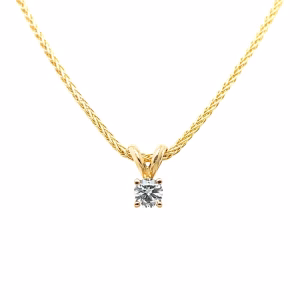 14K Yellow Gold 0.20ct Lab Created Diamond Pendant