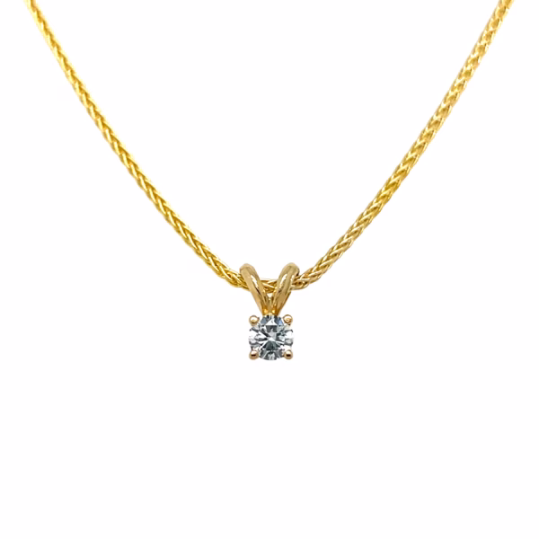 14K Yellow Gold 0.27ct Lab Created Diamond Pendant