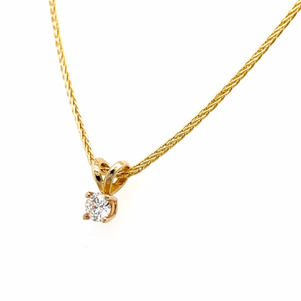 14K Yellow Gold 0.20ct Lab Created Diamond Pendant - Image 2
