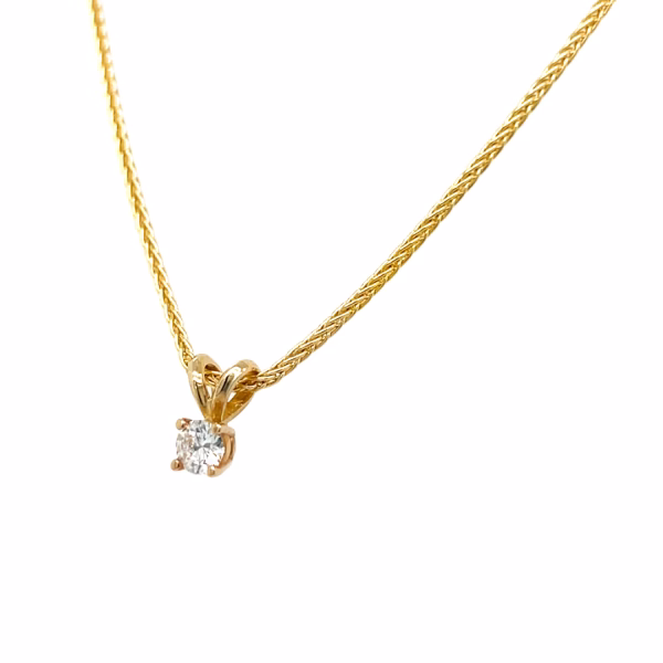 14K Yellow Gold 0.27ct Lab Created Diamond Pendant - Image 2