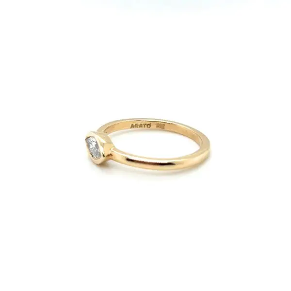 14K Yellow Gold Marquise Cut Lab Created Diamond Ring - Image 3