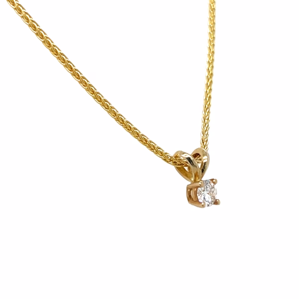 14K Yellow Gold 0.27ct Lab Created Diamond Pendant - Image 3
