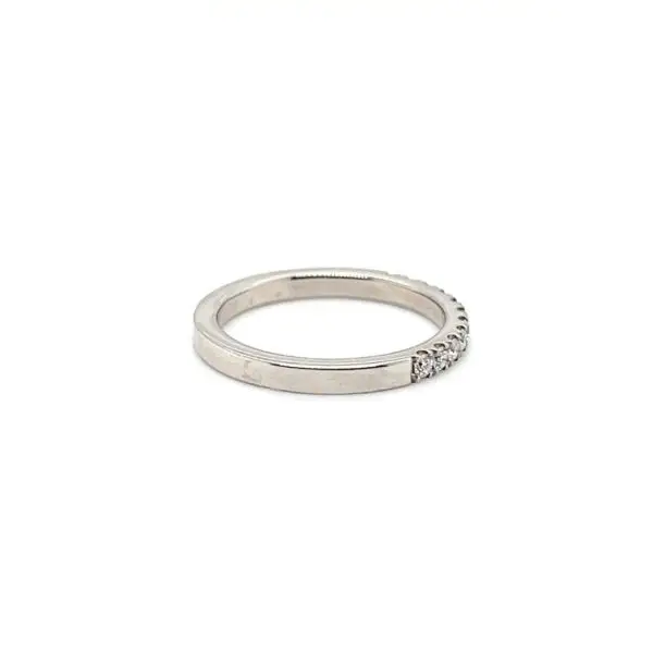 19K White Gold Diamond Half Eternity Band - Image 4