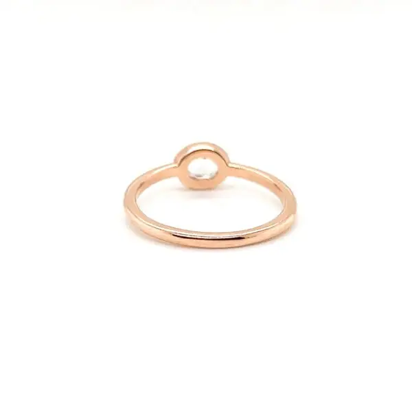 14K Rose Gold Oval Light Brown Rose Cut Diamond Ring - Image 4