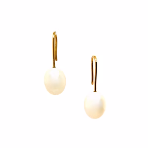 1 Pair of 14K Yellow Gold Freshwater Drop Earrings