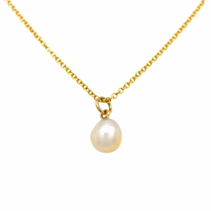 14K Yellow Gold 10mm Baroque Pearl Pendant