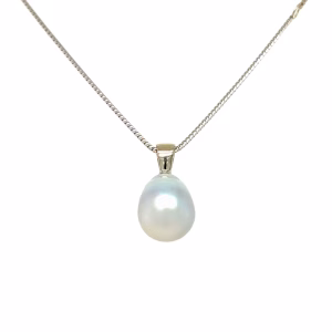 14K White Gold Southsea Silver Pearl Pendant