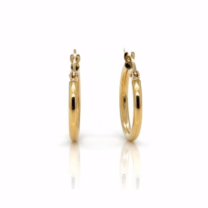 10K Yellow Gold Plain Hoop Earrings