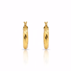 10K Yellow Gold Light Twist Hoop Earrings