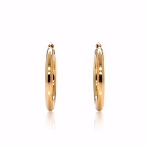 14K Yellow Gold High Polish Hoop Earrings