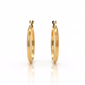 10K Yellow Gold Thin Knife Edge Hoop Earrings