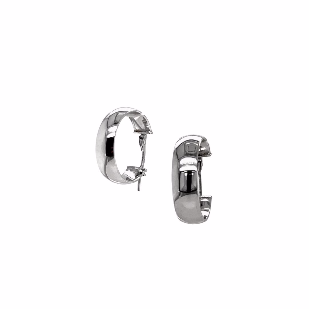 10K High Polish Plain Hoop Earrings - Image 2