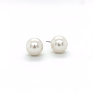 Pair of 10mm Freshwater White Pearl Stud Earrings
