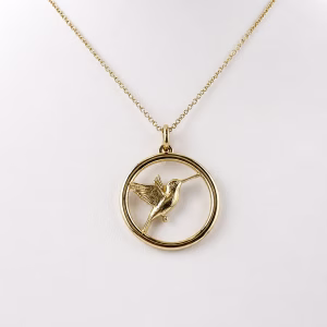 14K Yellow Gold Large Eagle Pendant