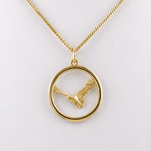 14K Yellow Gold Large Eagle Pendant